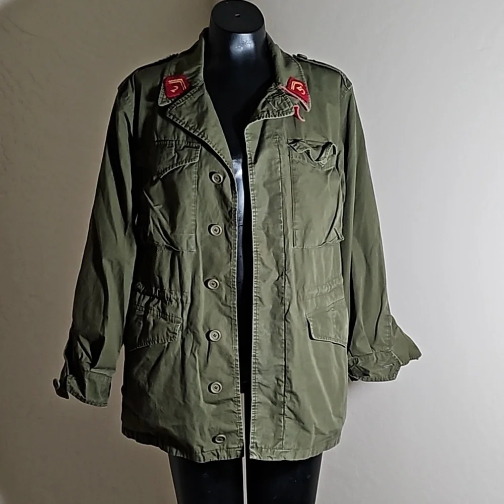 Gucci Dark Green Red Cargo GG Logo Orange Dragon Embroidered Jacket Coat Sz. 44 - Picture 3 of 10